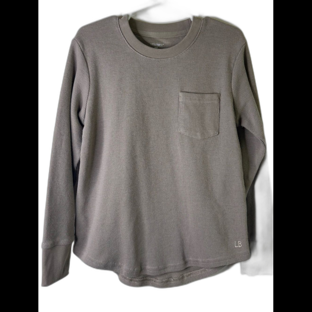 Little Bipsy Boy's Long-Sleeve Waffle Pocket Tee — Taupe 5-6T
